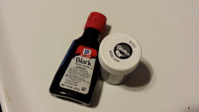 Black spray food coloring