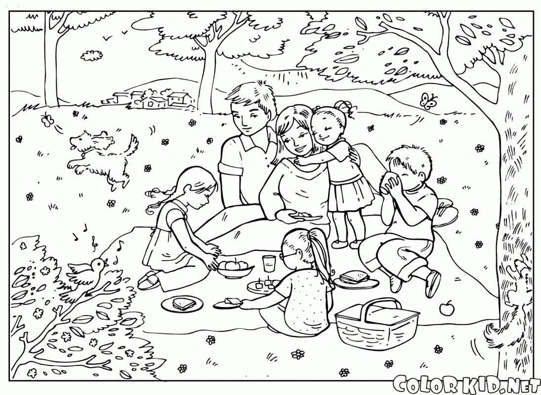 Picnic food coloring pages