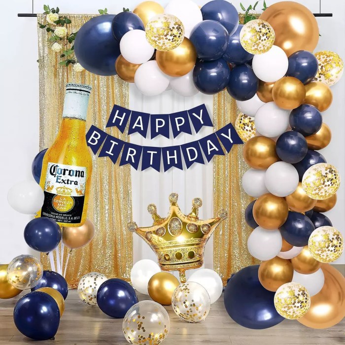 Male classy birthday party decoration