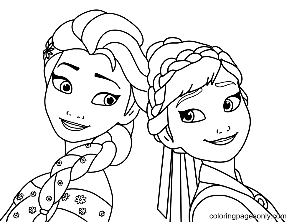 Elsa and anna coloring pages