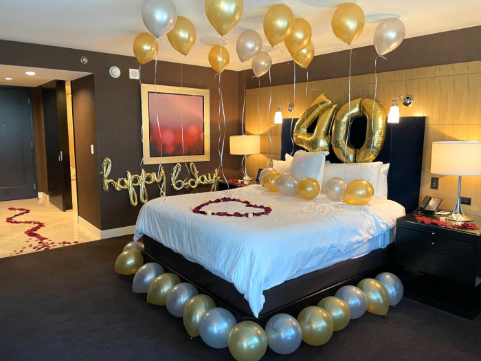 Hotel room birthday decoration ideas