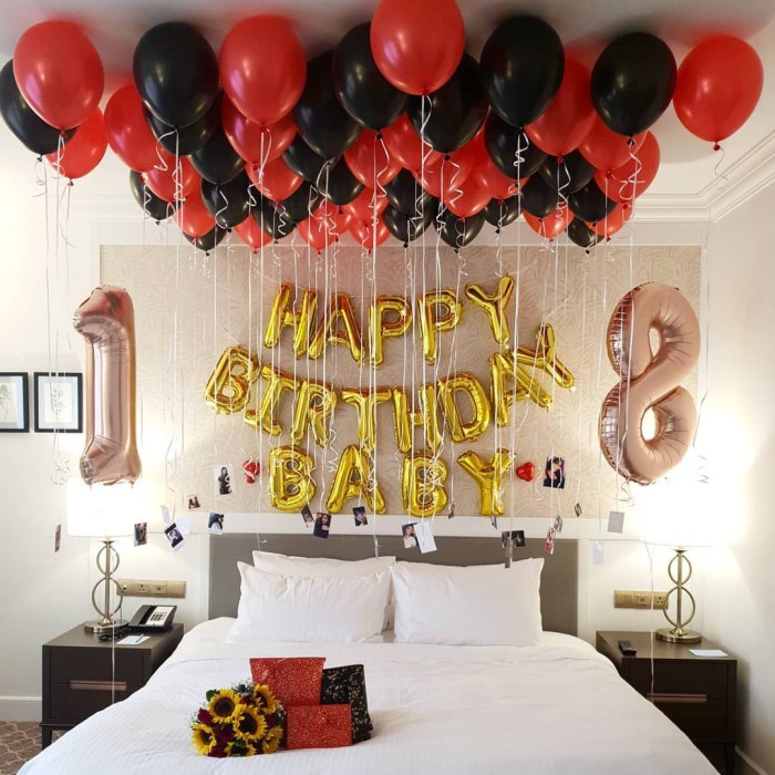 Birthday hotel room decoration for boyfriend