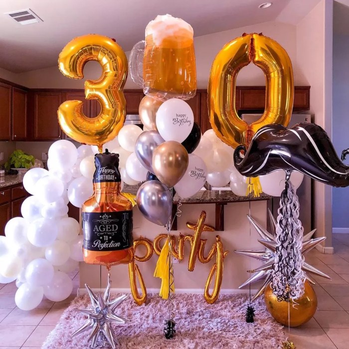 Male classy birthday party decoration