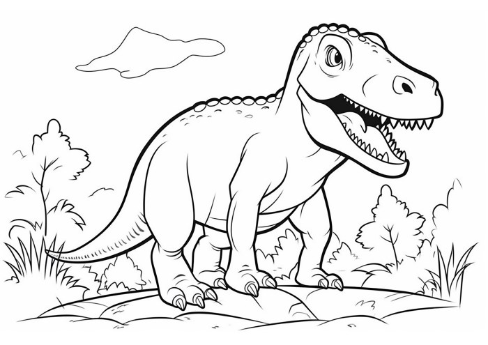 Coloring book pages dinosaurs