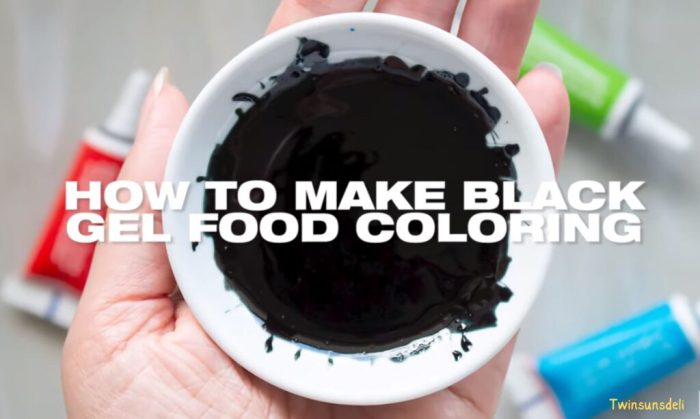 What two colors make black food coloring