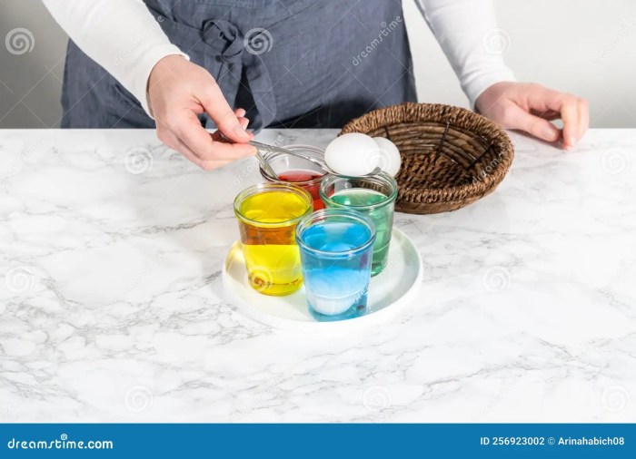 Food coloring boiled eggs