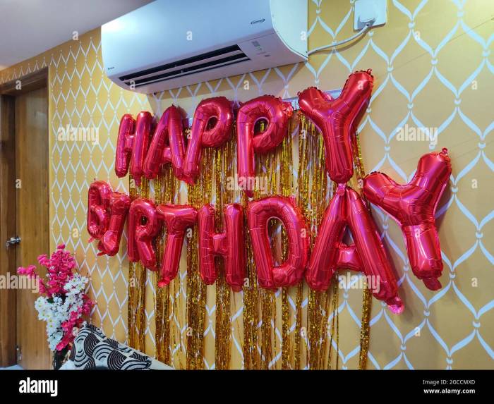 Decoration on wall for birthday