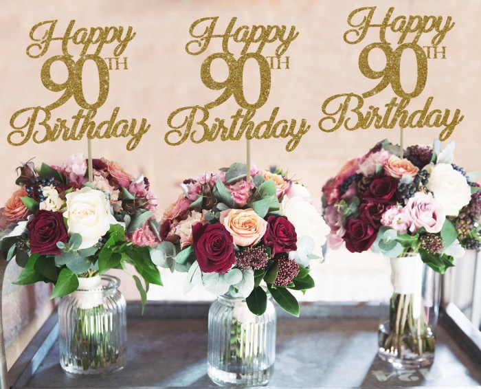 Table decoration ideas for 90th birthday party