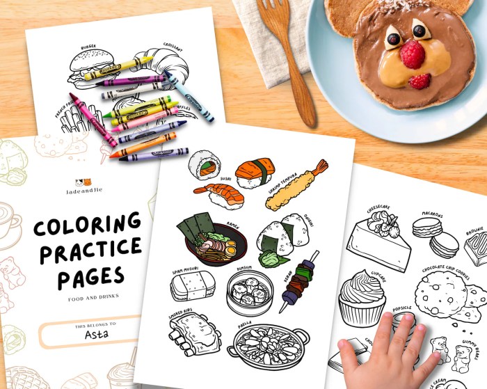 Food and drink coloring book