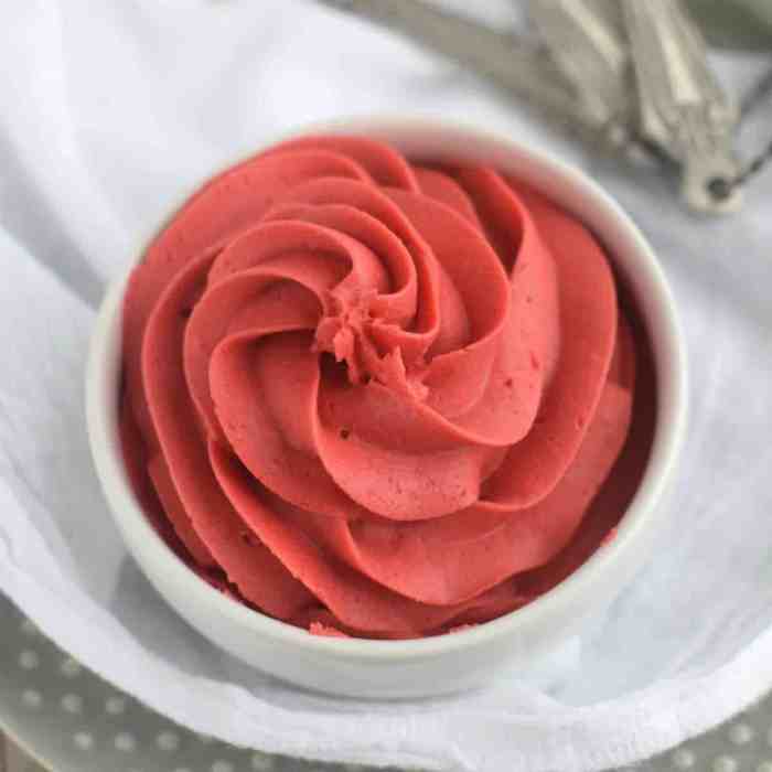 Red frosting with food coloring