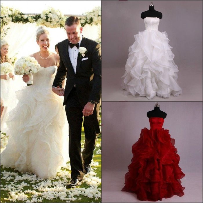 Ball gown wedding dresses red