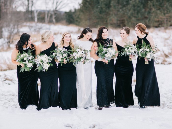 Black bridesmaids dresses wedding