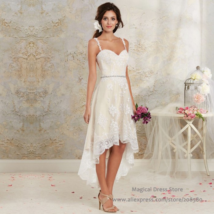 High low lace wedding dresses