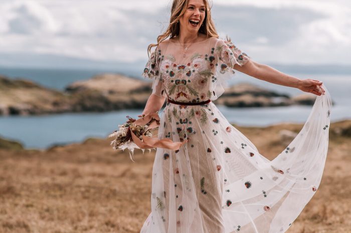 Formal floral wedding guest dress