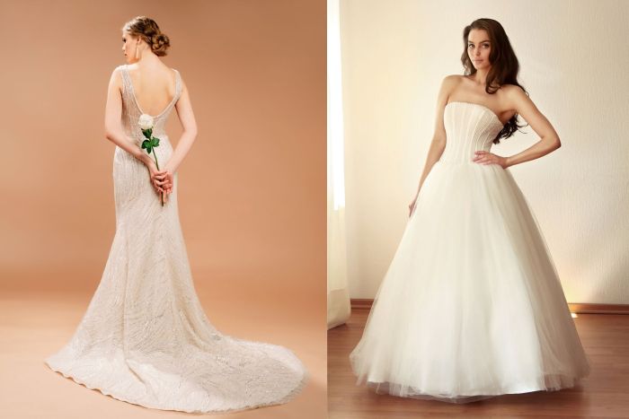 Ivory v white wedding dresses