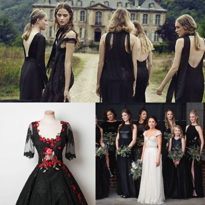 Black bridesmaids dresses wedding