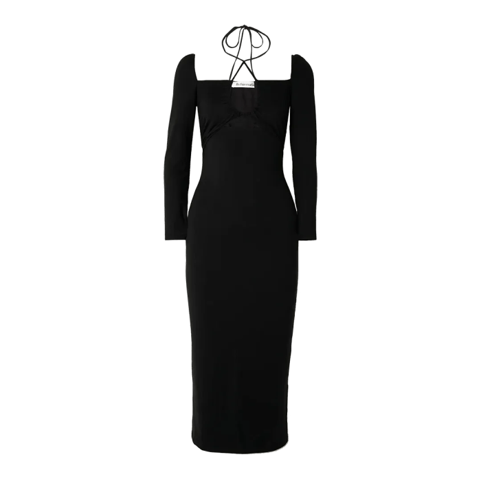 Black cocktail wedding guest dress