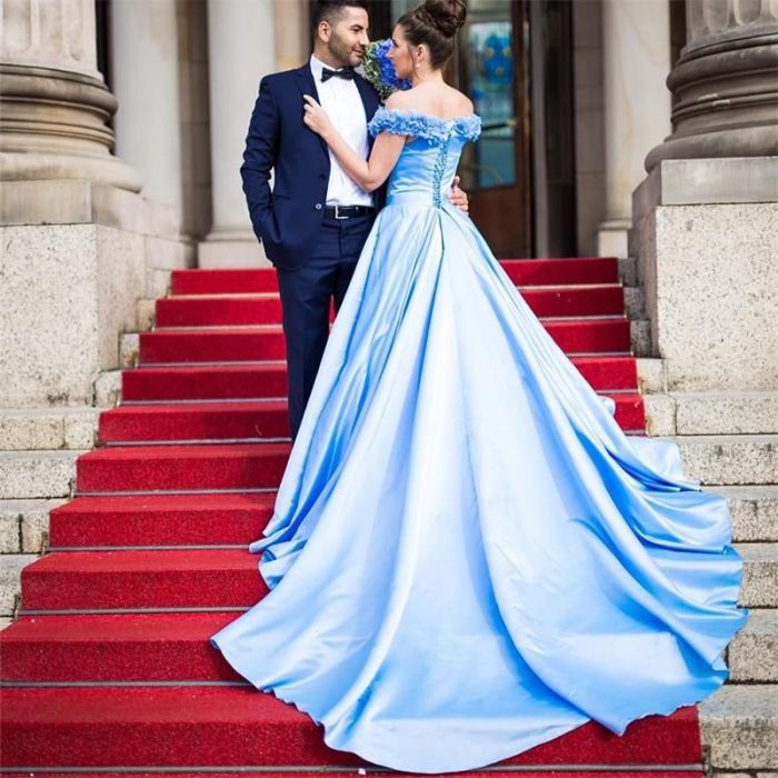 Ice blue dress for wedding guest