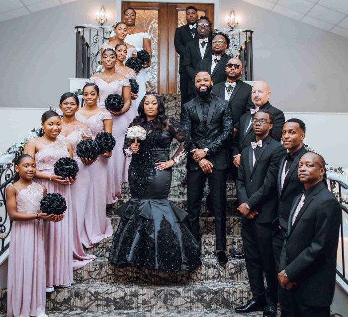 Black bride wedding dress