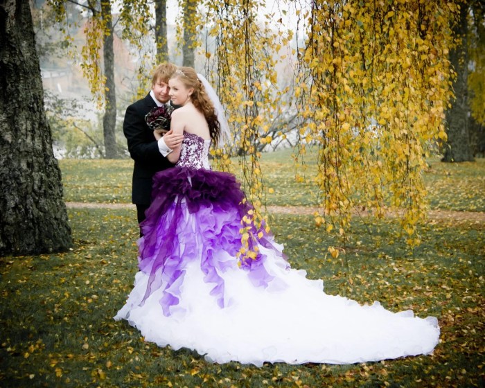 Black and purple dresses for wedding