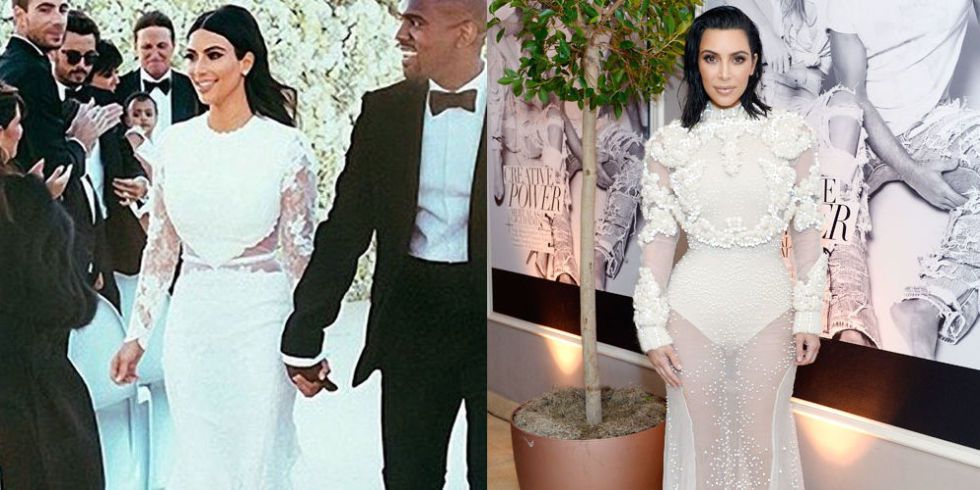 Kim kardashian wedding dress to kanye