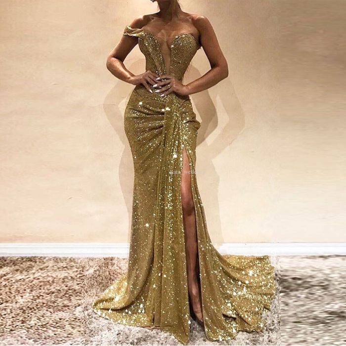 Formal gold dress for wedding