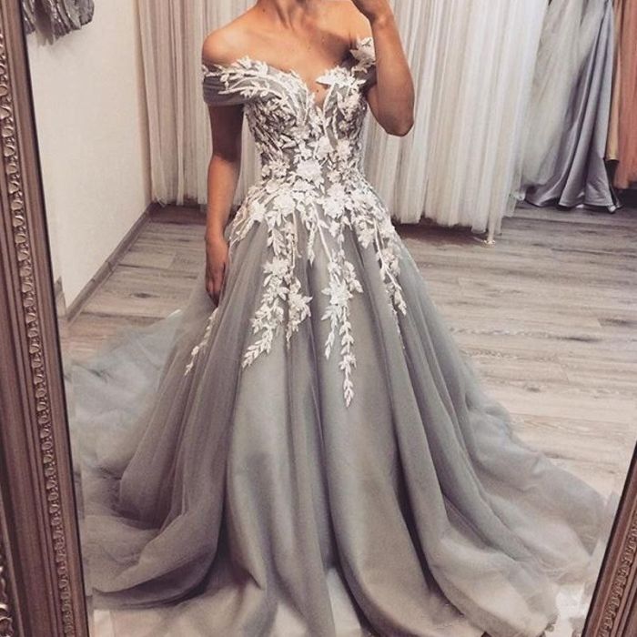 Black and gray wedding dresses